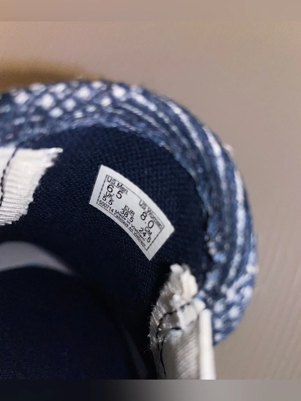 New Unisex VANS DENIM CHECKERBOARD SLIP-ON Navy Blue Shoes No Box Size 6.5M 8W